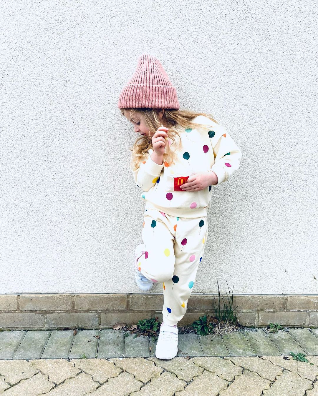 Polka Dot Long-Sleeved Jogger Set