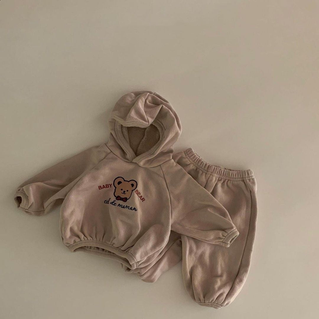 Cute Bear Sweatshirt & Harem Pants Set