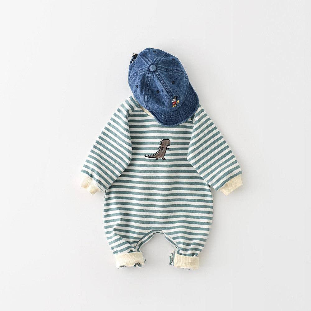 Dinosaur Embroidered Romper