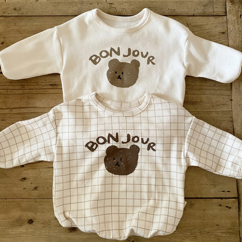'BONJOUR' Long-Sleeved T-Shirt