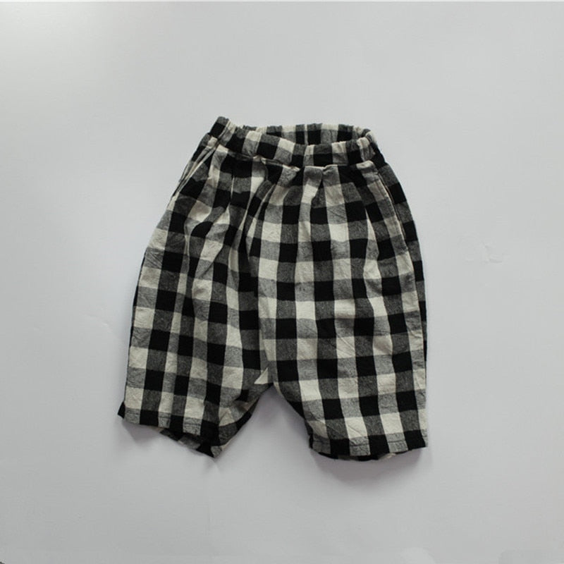 Plaid Calf-Length Pants
