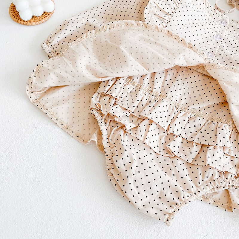 Heart Print Bodysuit & Hat Outfit