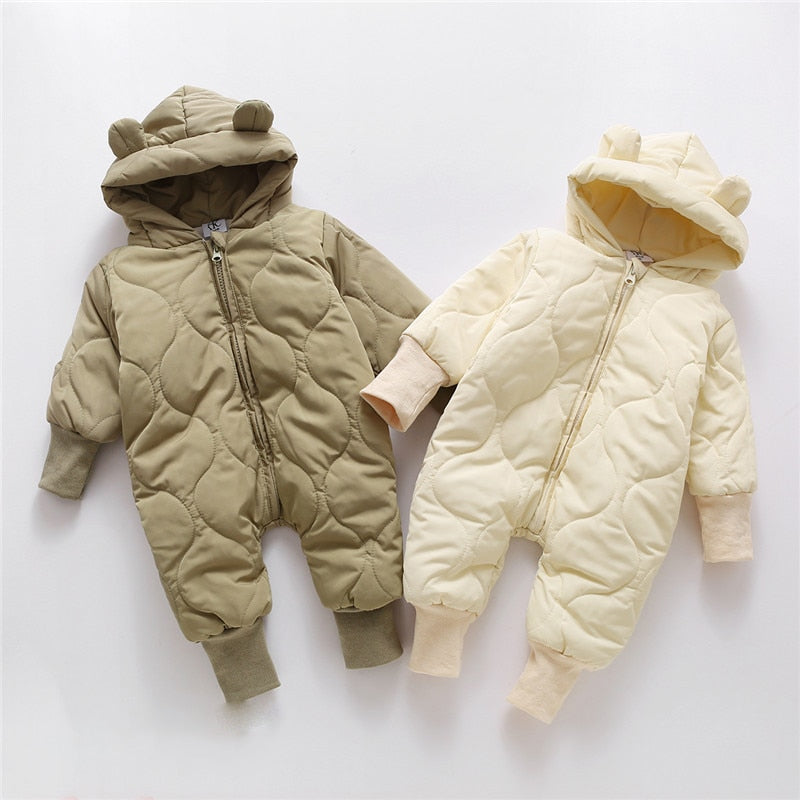 Winter Baby Bear Suit With Fur Lining