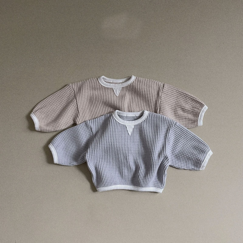 Casual Waffle Long-Sleeved Set