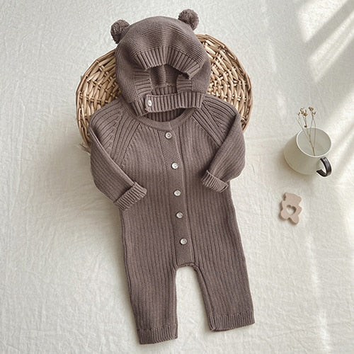 Long-Sleeved Jumpsuit & Hat Set