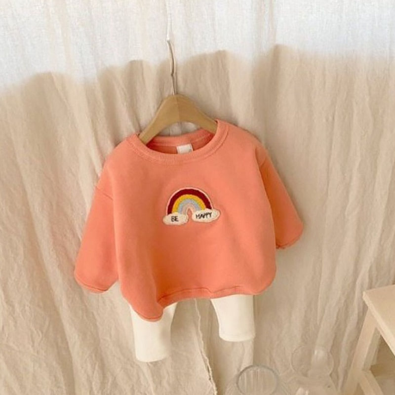 'Be Happy' Rainbow Winter Two-Piece Set