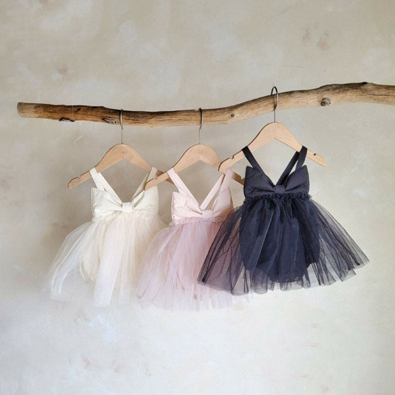 Front Bow Lace Romper Dress