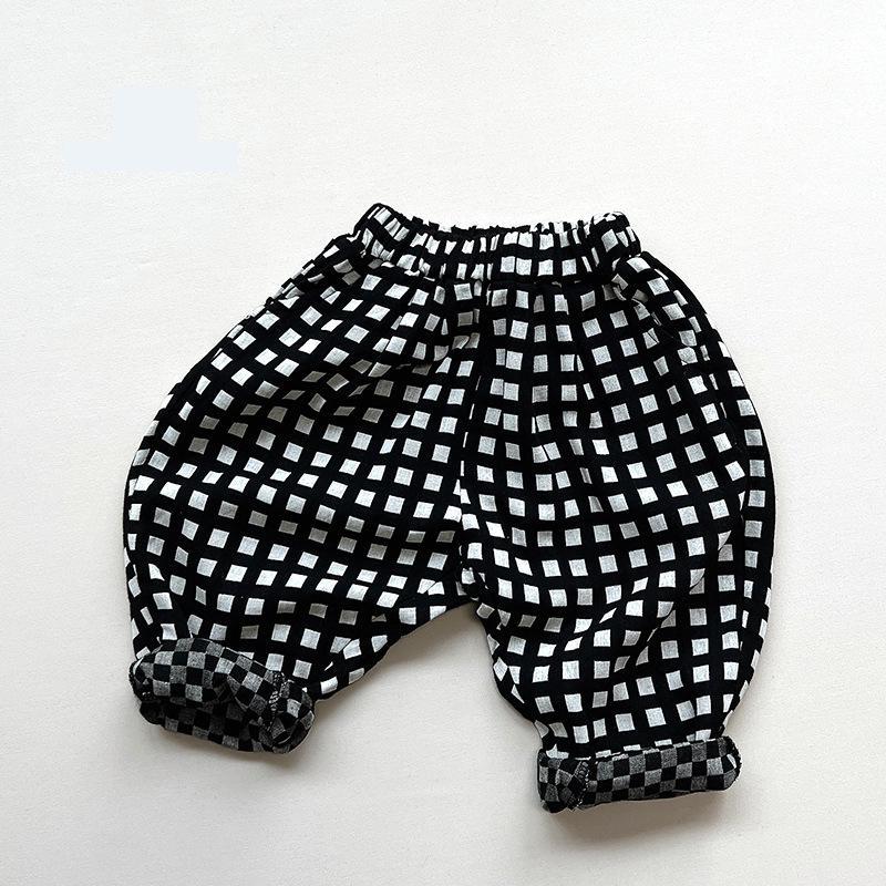 Casual Harem Lightweight Plaid Pants