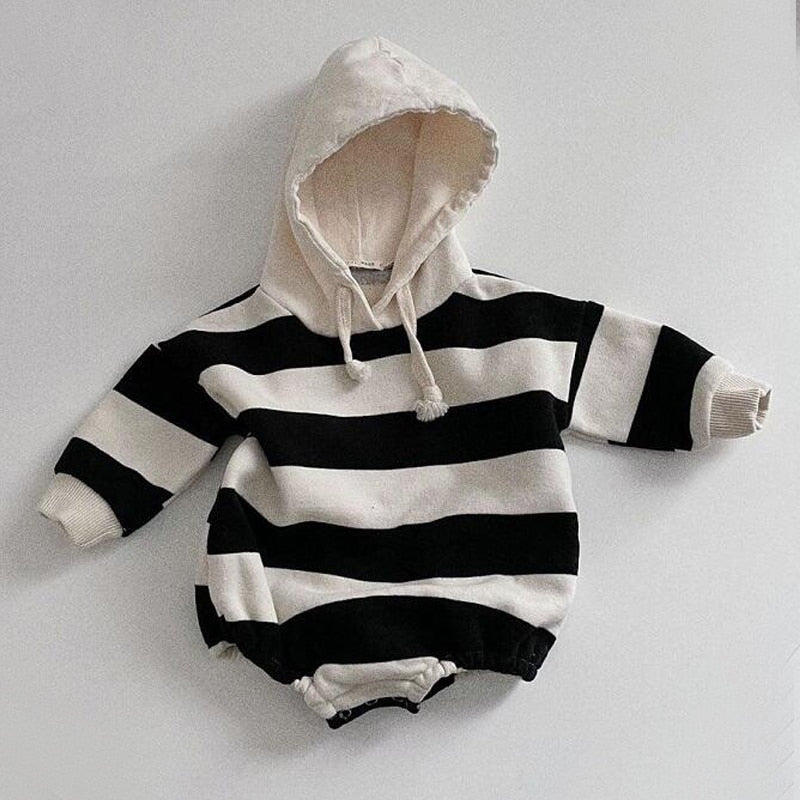 Striped Hooded Romper