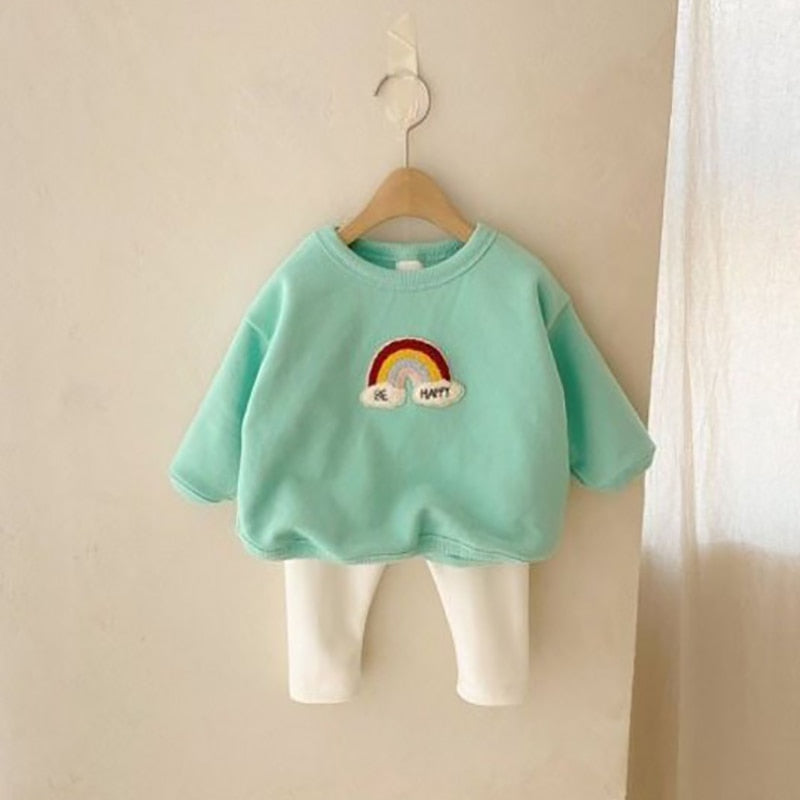 'Be Happy' Rainbow Winter Two-Piece Set