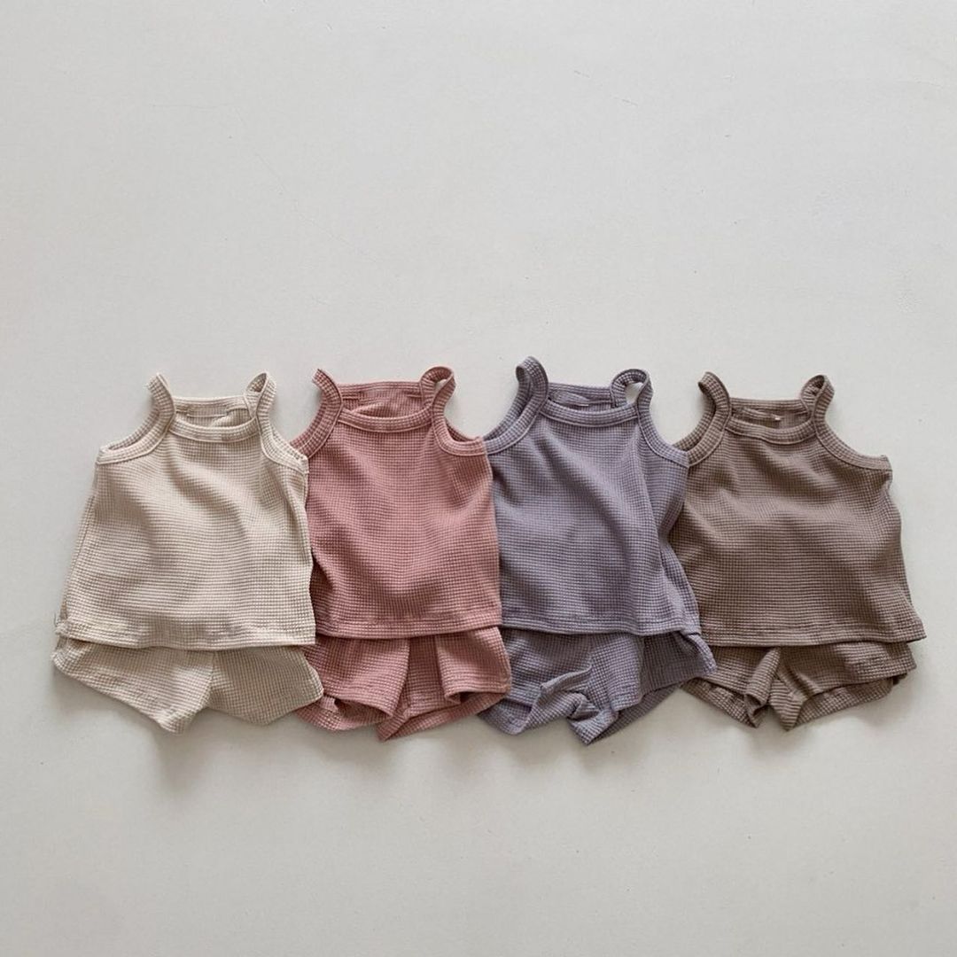 Waffle Knit Tank and Shorts Set
