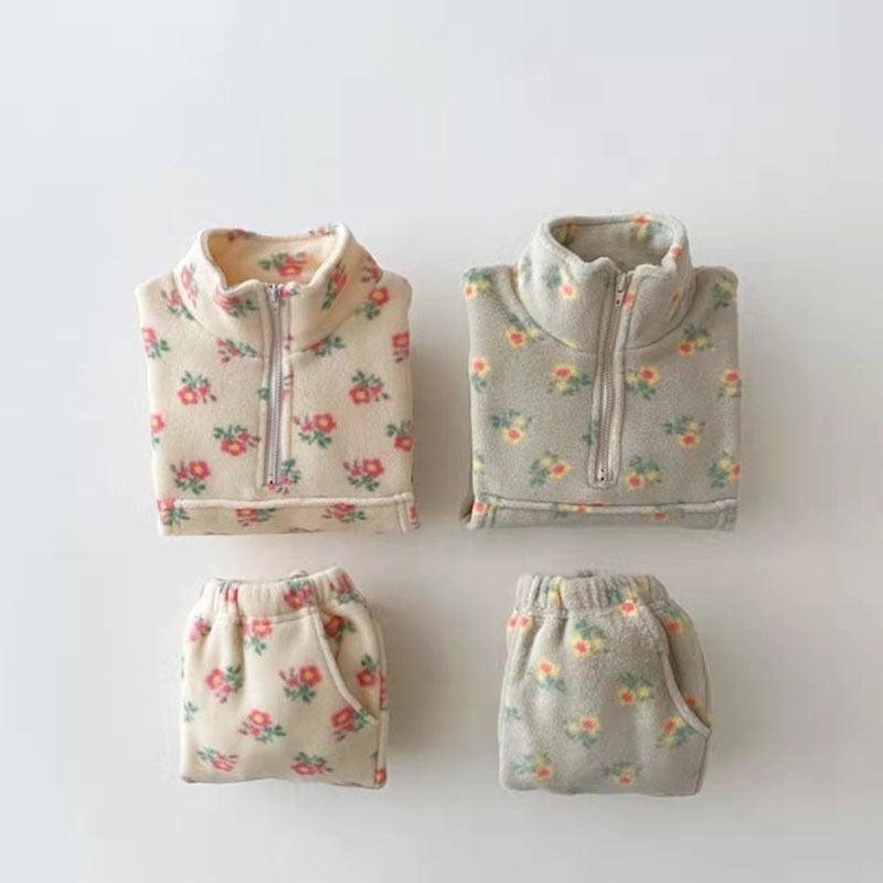 Warm Floral Two-Piece Toddler Set