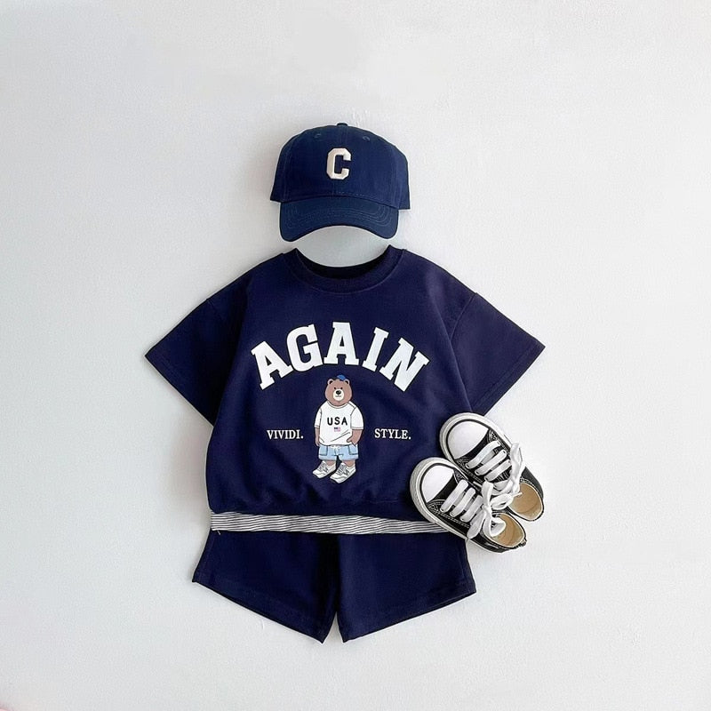 'AGAIN' Tee & Shorts Set