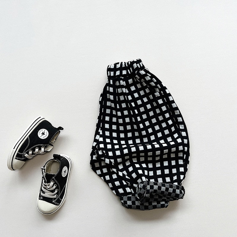 Casual Harem Lightweight Plaid Pants
