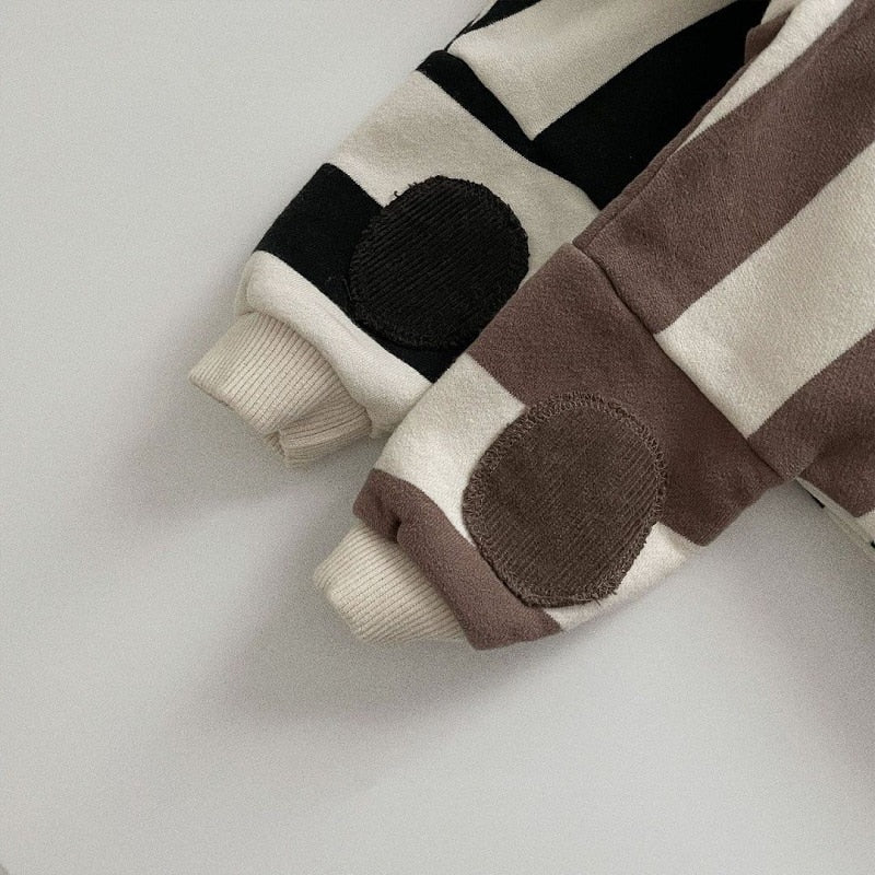 Striped Hooded Romper