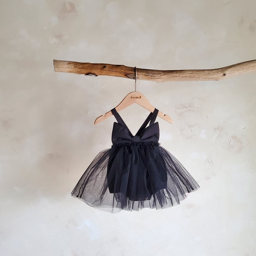 Front Bow Lace Romper Dress
