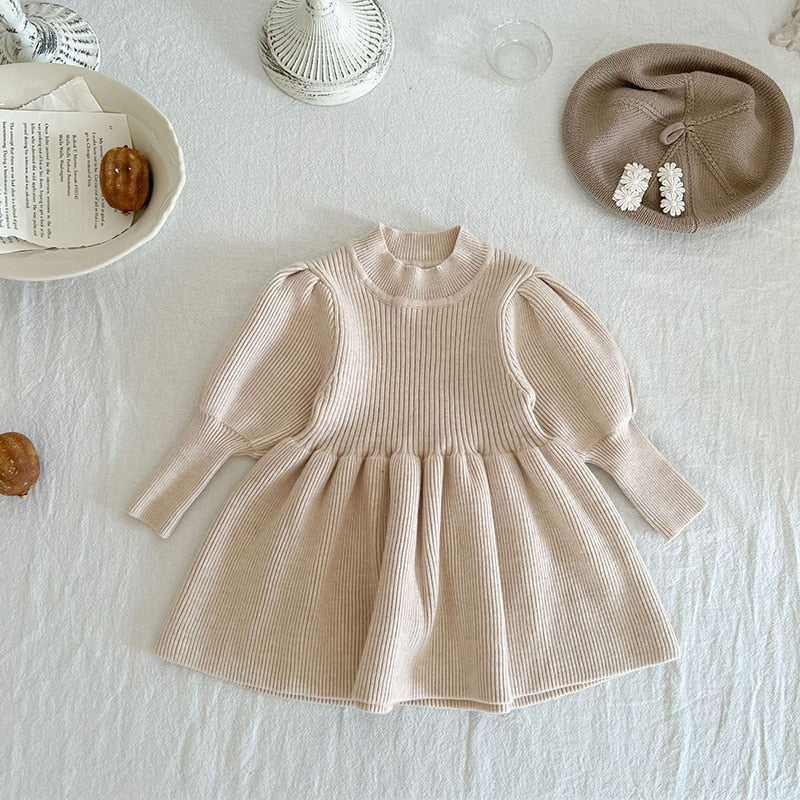 Puff Sleeve Knit Dress