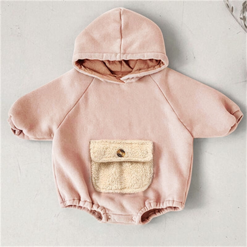 Front Pocket Hooded Romper