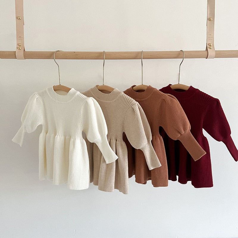 Puff Sleeve Knit Dress