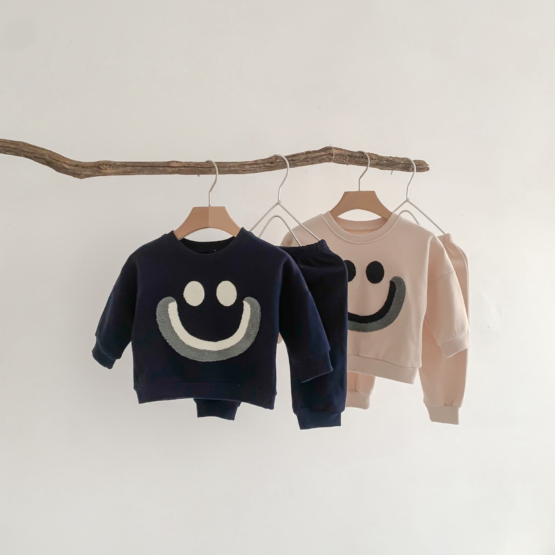 Long-Sleeved Smiley Face Jogger Set