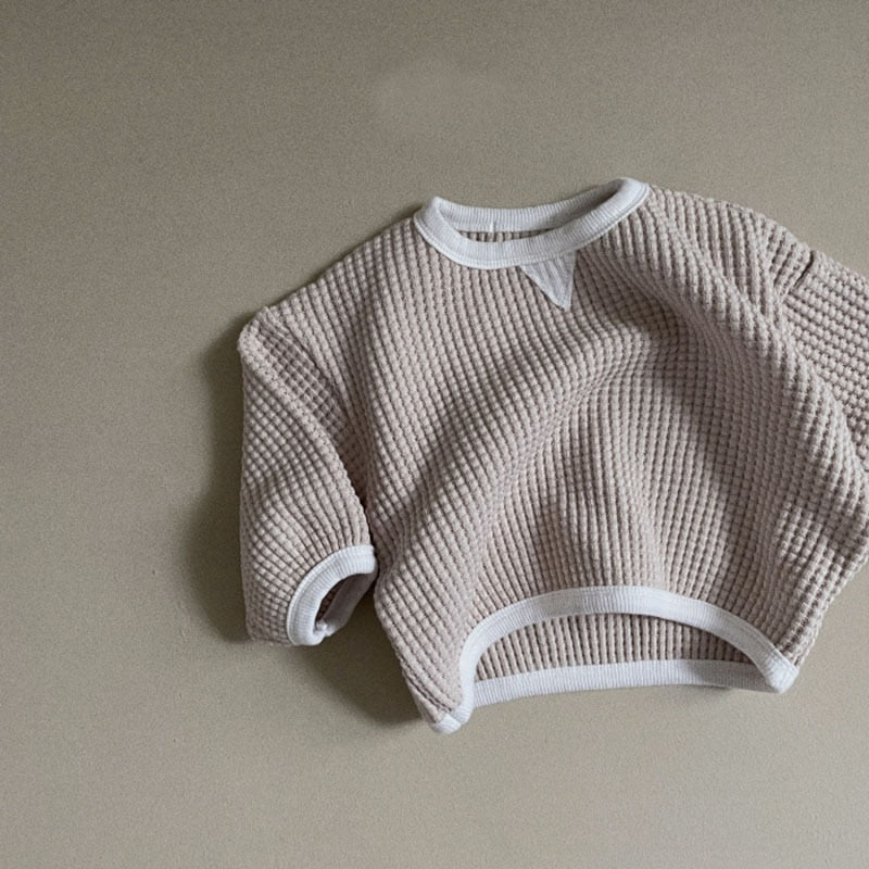 Casual Waffle Long-Sleeved Set