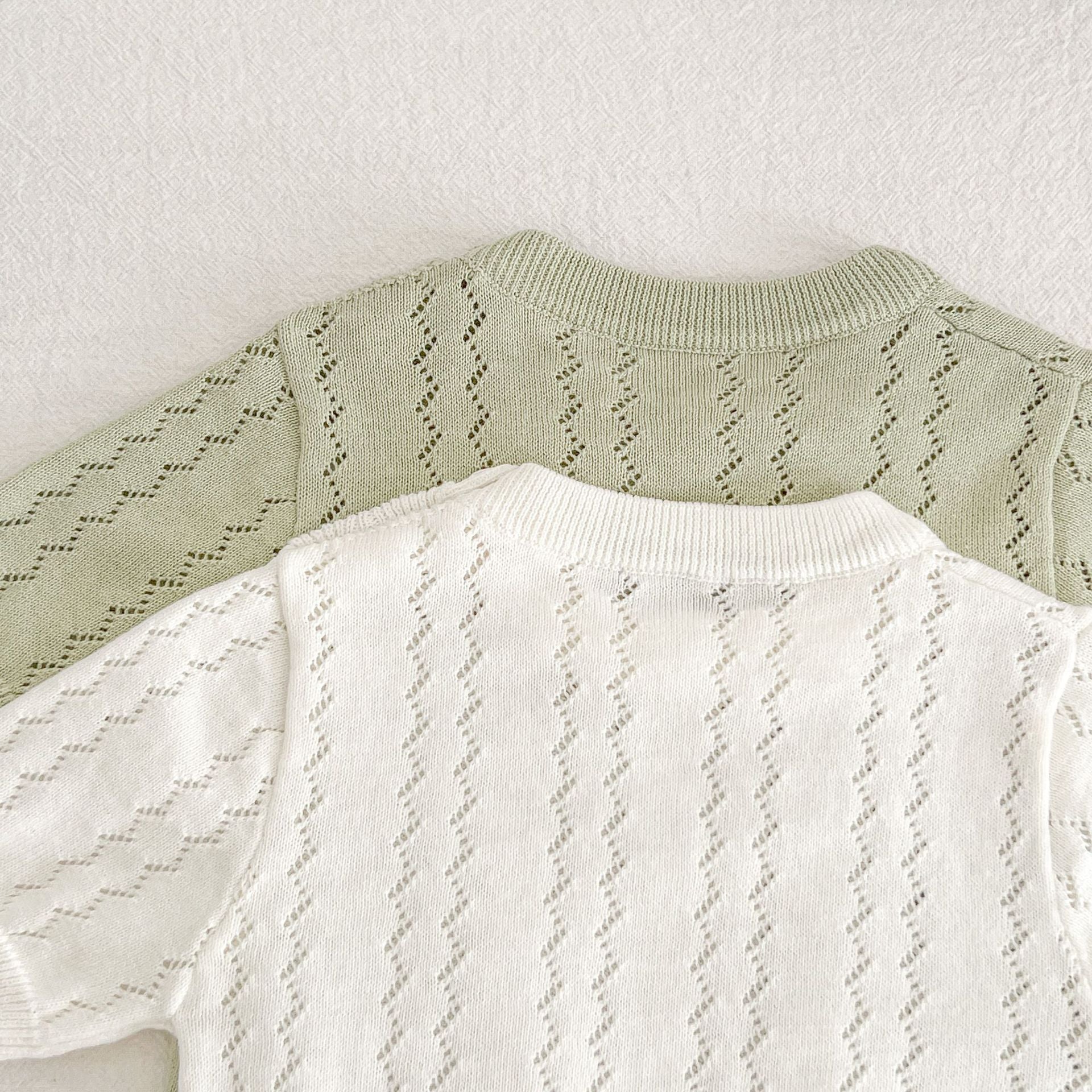 Solid Hollow Out Knitted Onsie