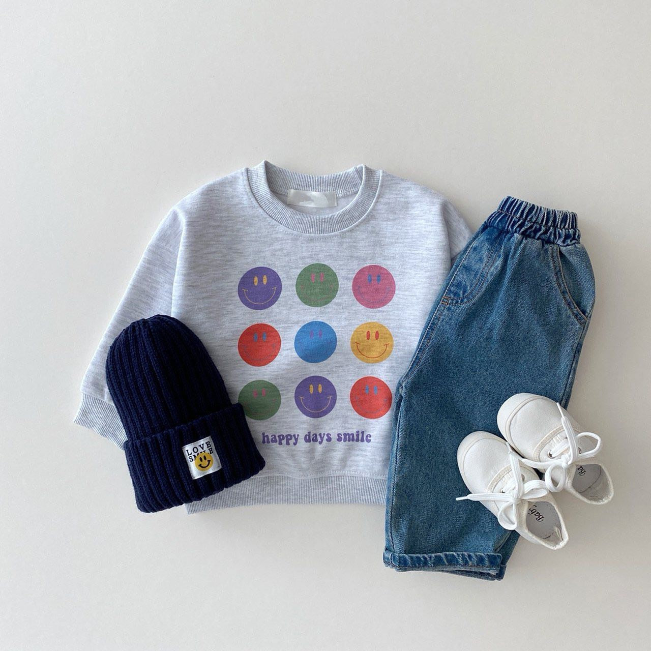 Smile Face Dotted Jogger Set