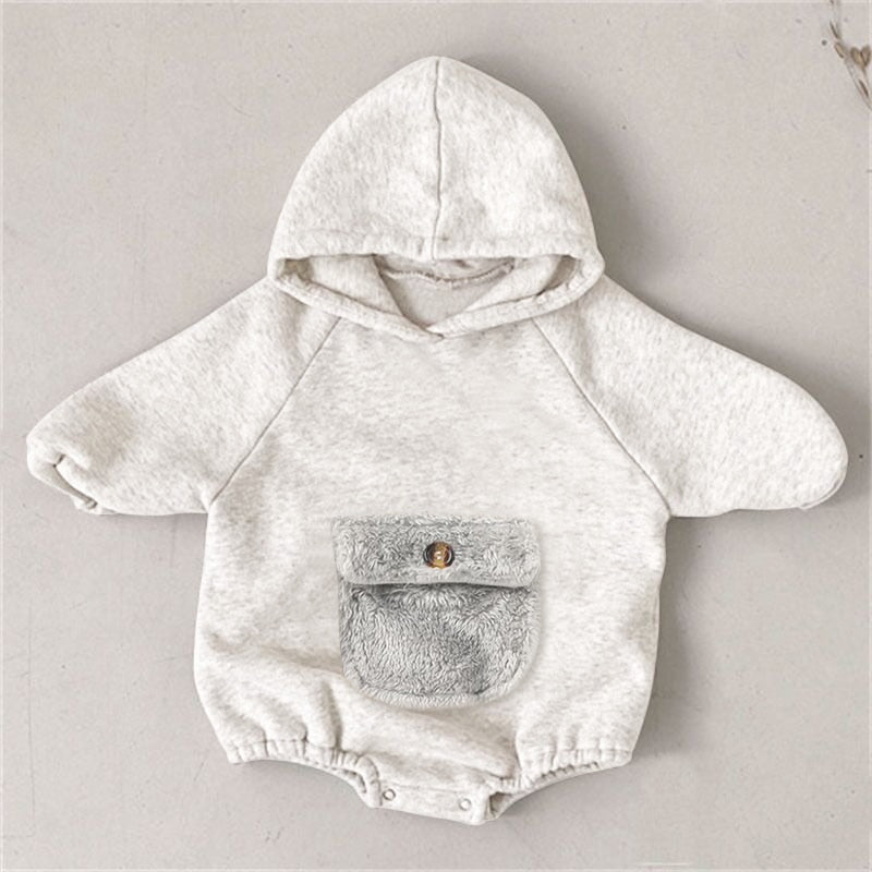 Front Pocket Hooded Romper