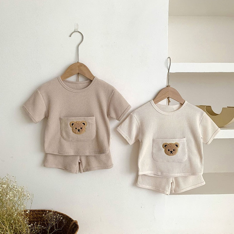 Tee & Shorts Little Bear Waffle Set