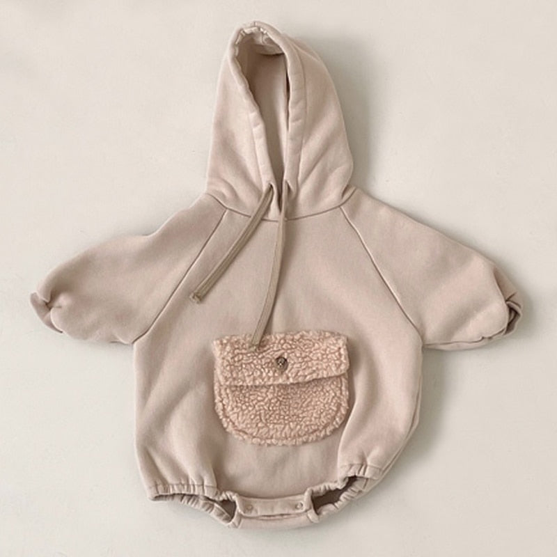 Front Pocket Hooded Romper