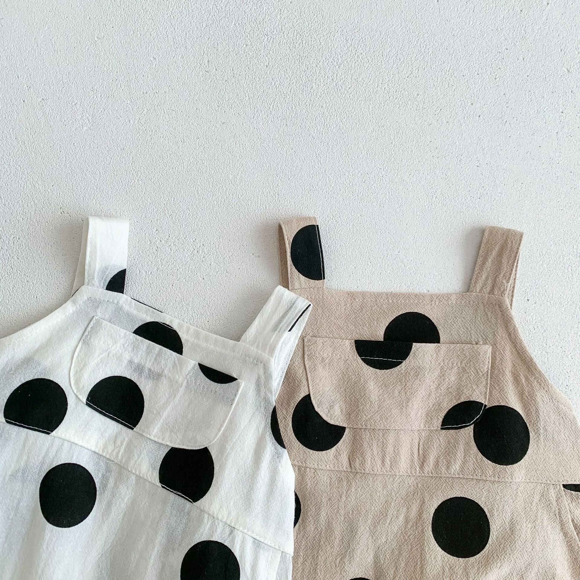 Polka Dot Sling Romper & Hat Set