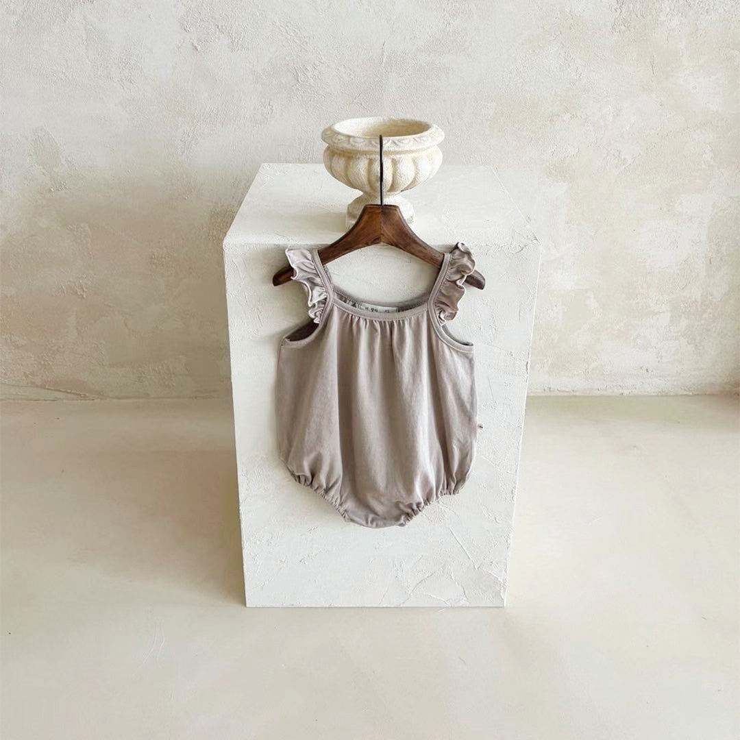 Solid Flying Sleeveless Sling Bodysuit
