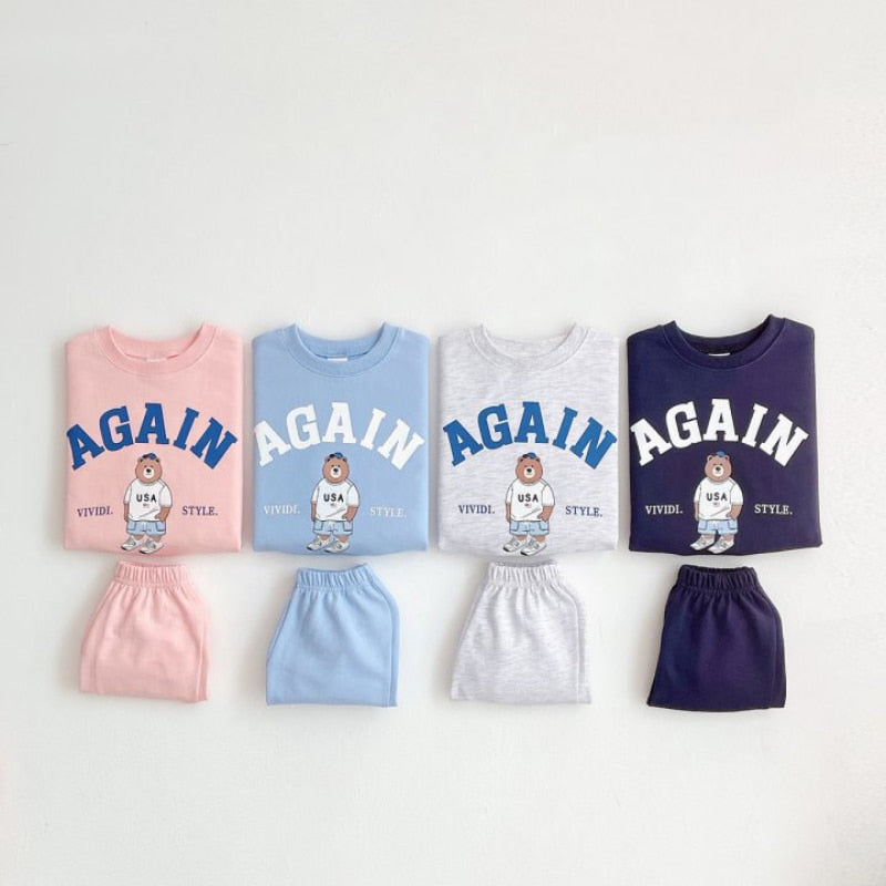 'AGAIN' Tee & Shorts Set