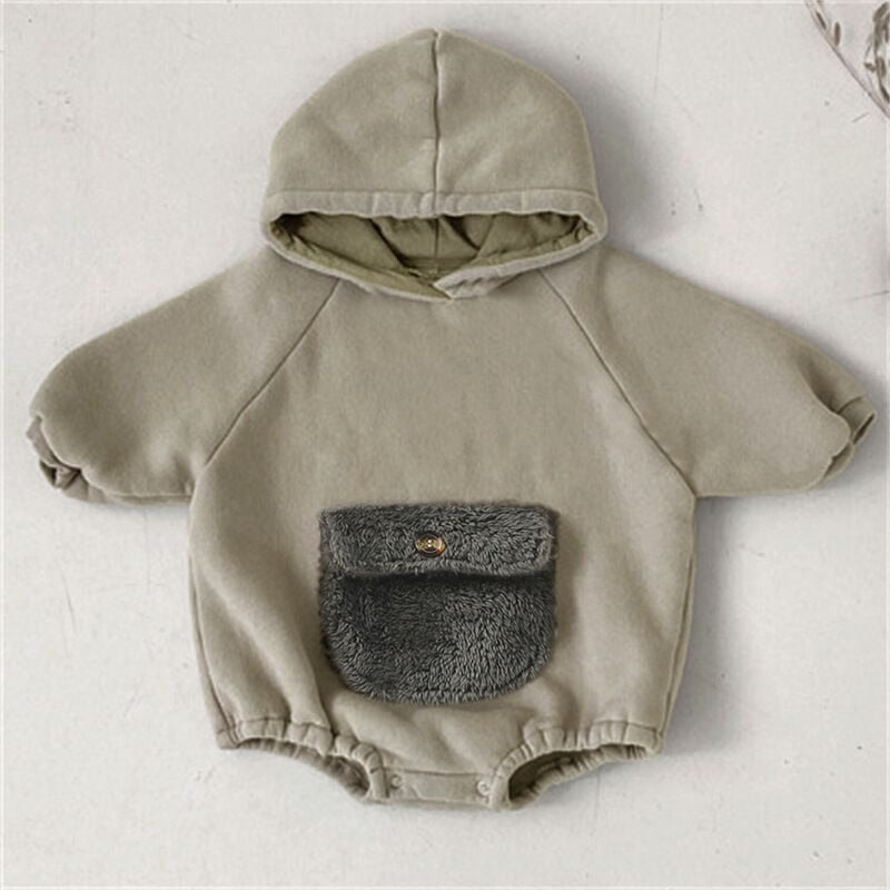 Front Pocket Hooded Romper