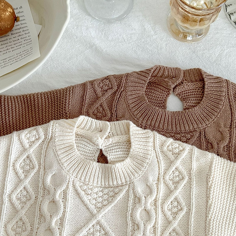 Vintage Knit Ruffle Baby Bodysuit