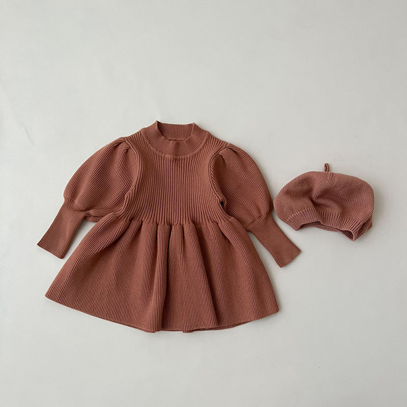 Puff Sleeve Knit Dress