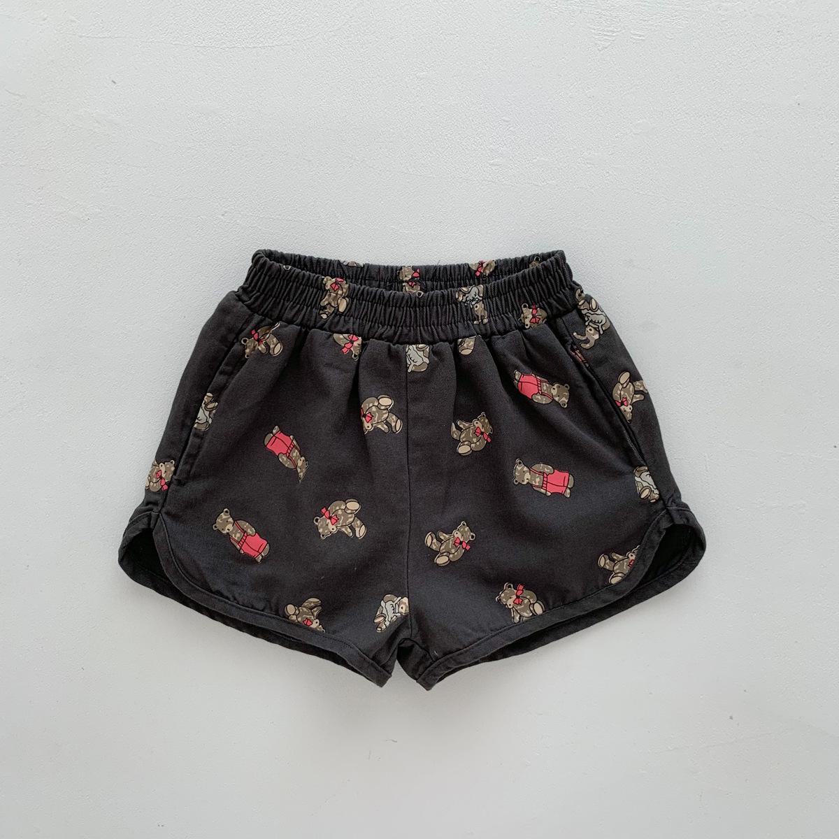 Lightweight Bear Print Shorts