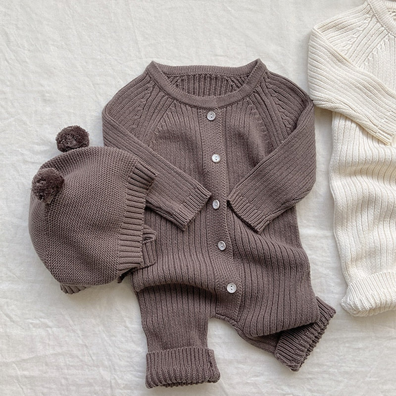 Long-Sleeved Jumpsuit & Hat Set