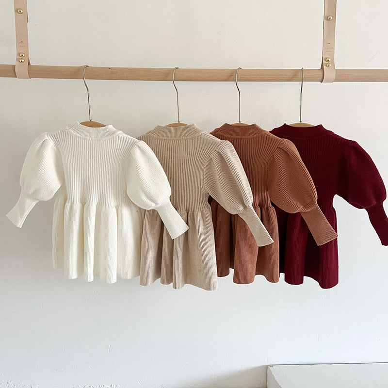 Puff Sleeve Knit Dress