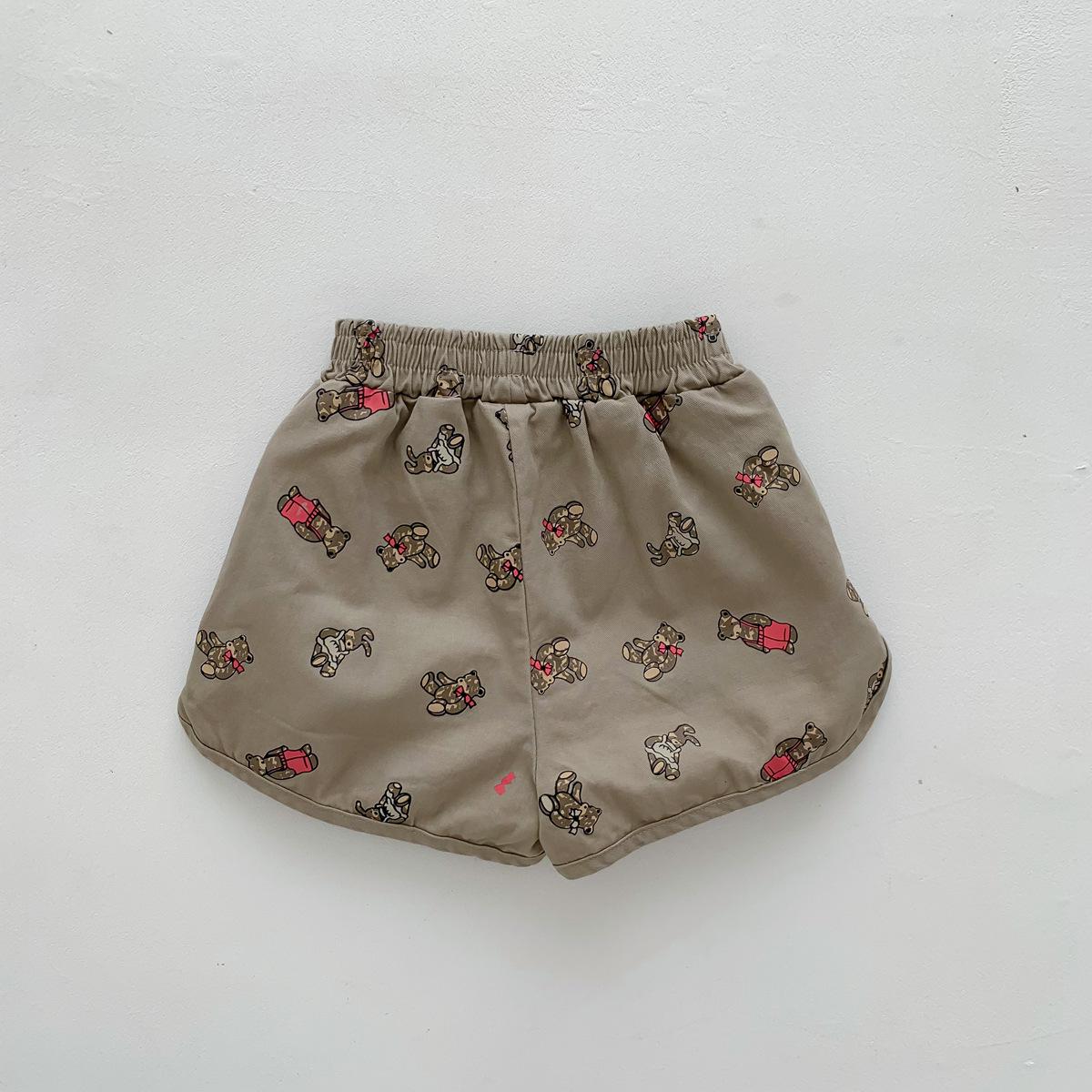 Lightweight Bear Print Shorts