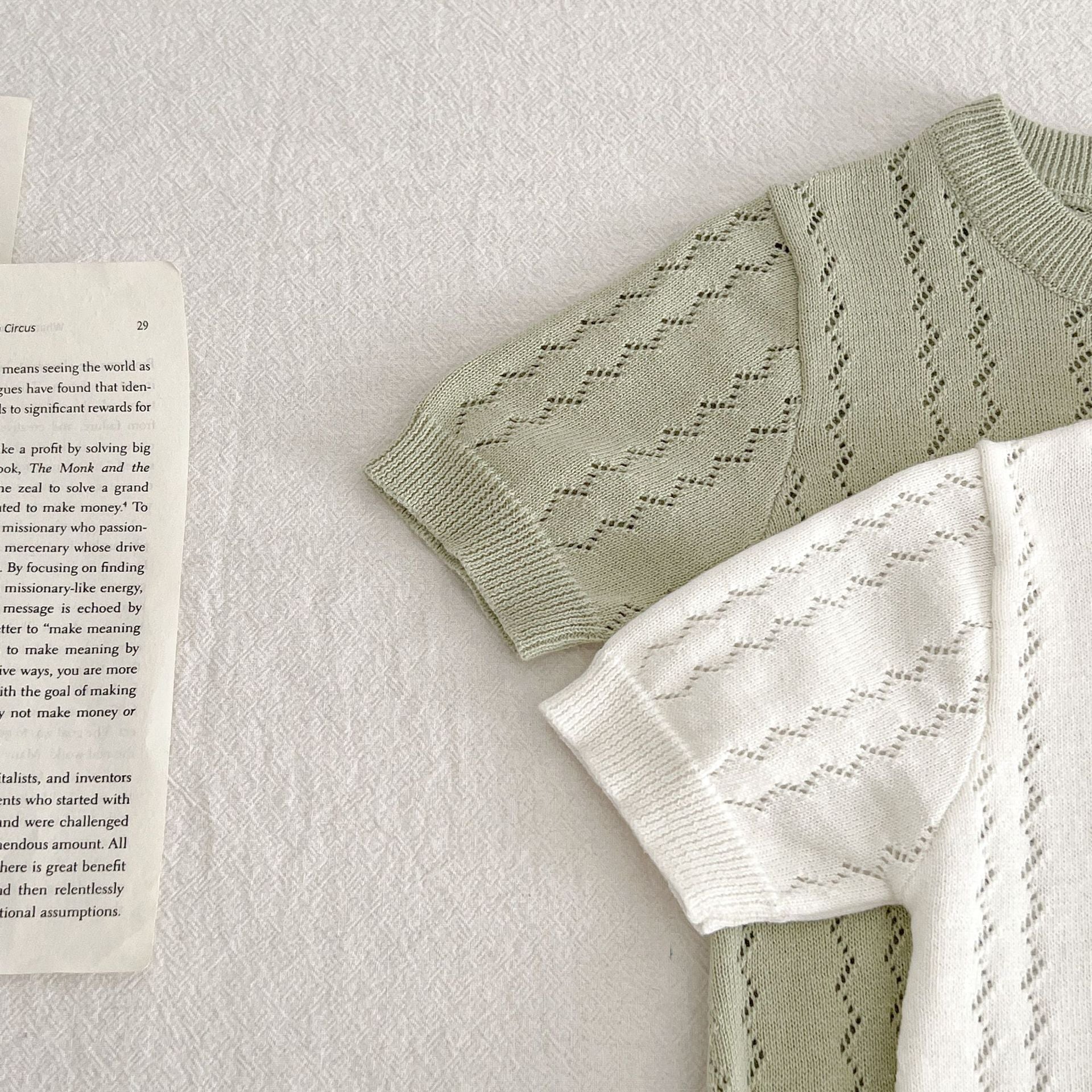 Solid Hollow Out Knitted Onsie