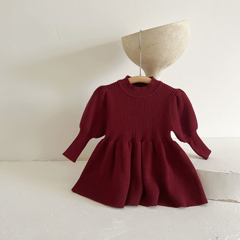 Puff Sleeve Knit Dress