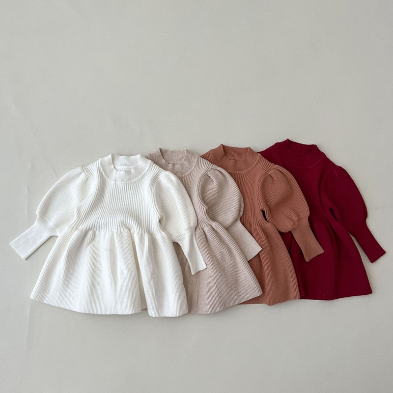Puff Sleeve Knit Dress