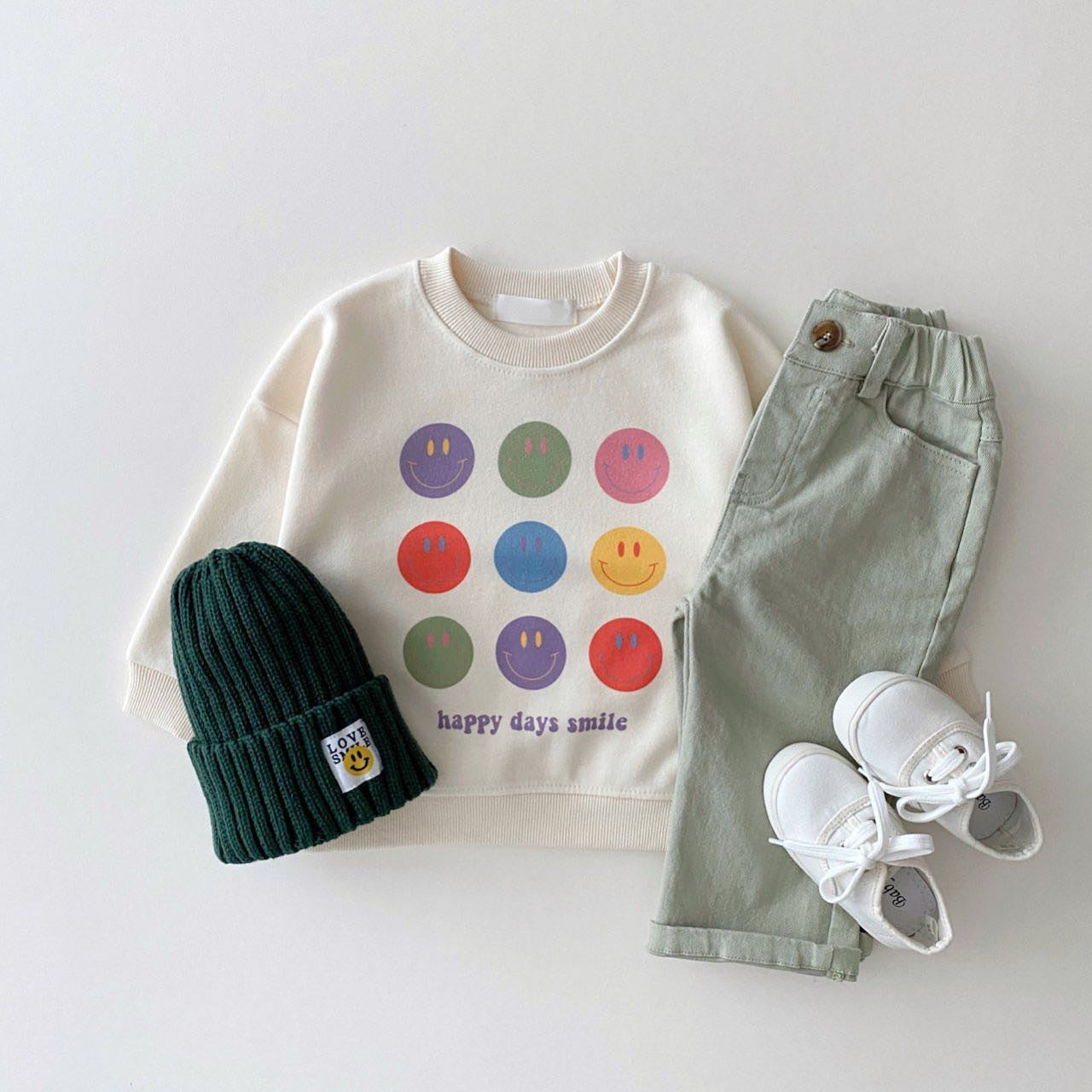 Smile Face Dotted Jogger Set