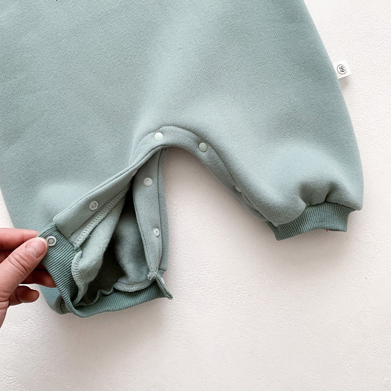 Dinosaur Long-Sleeved Button Romper