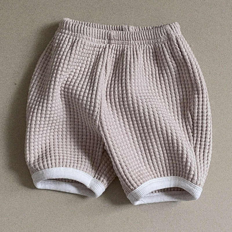 Casual Waffle Long-Sleeved Set