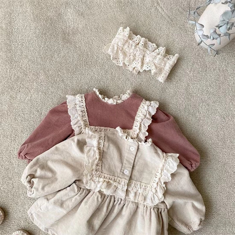 Corduroy Blouse & Bloomer Set