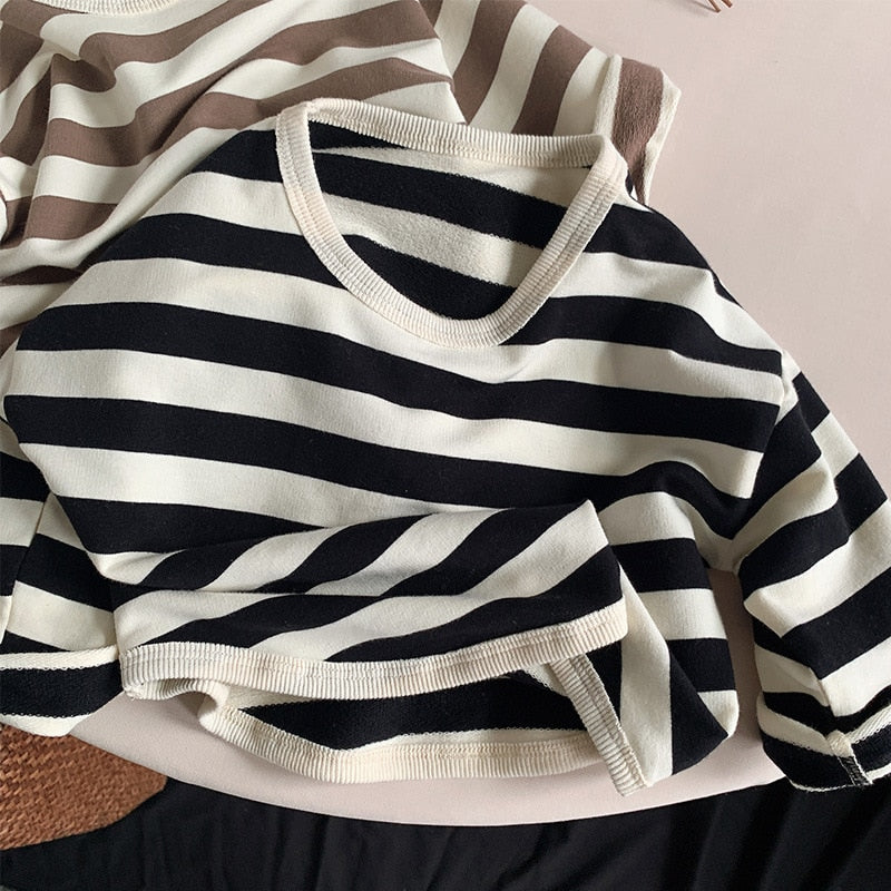Casual Striped Long-Sleeved T-Shirt