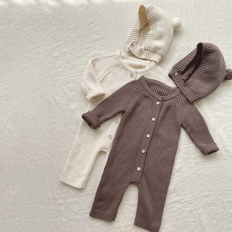 Long-Sleeved Jumpsuit & Hat Set