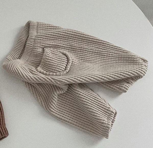 Loose Solid Striped Pants